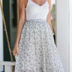 Mikarose Clothing Kat Pleated Midi Skirt