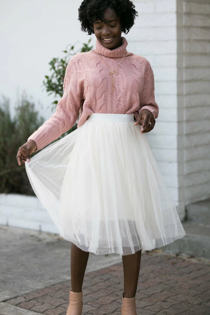 Style Melody Lettie Cable Knit Turtle Neck Clothing