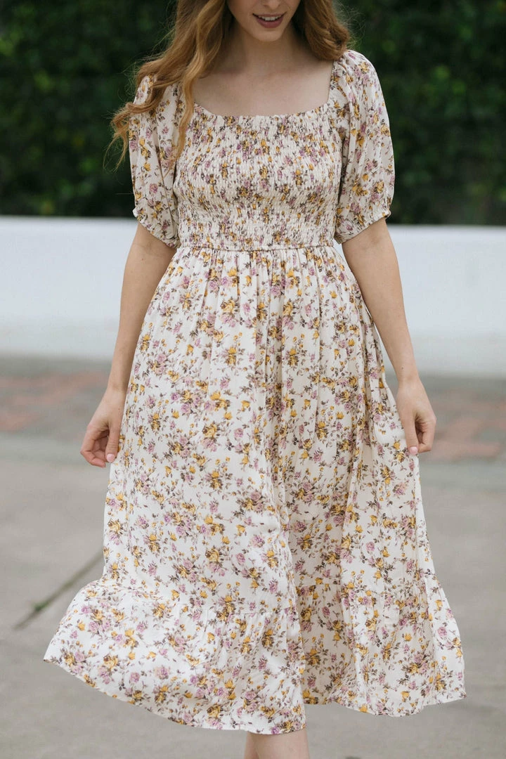 Dress Forum Maternity Friendly Phoenix Smocked Midi Dress