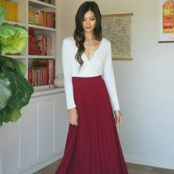 Aakaa Bridal Simone Pleated Maxi Skirt
