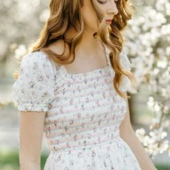 Storia Best Sellers Laura Smocked Floral Maxi Dress