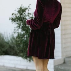 She + Sky Mira Velvet Mini Dress Clothing