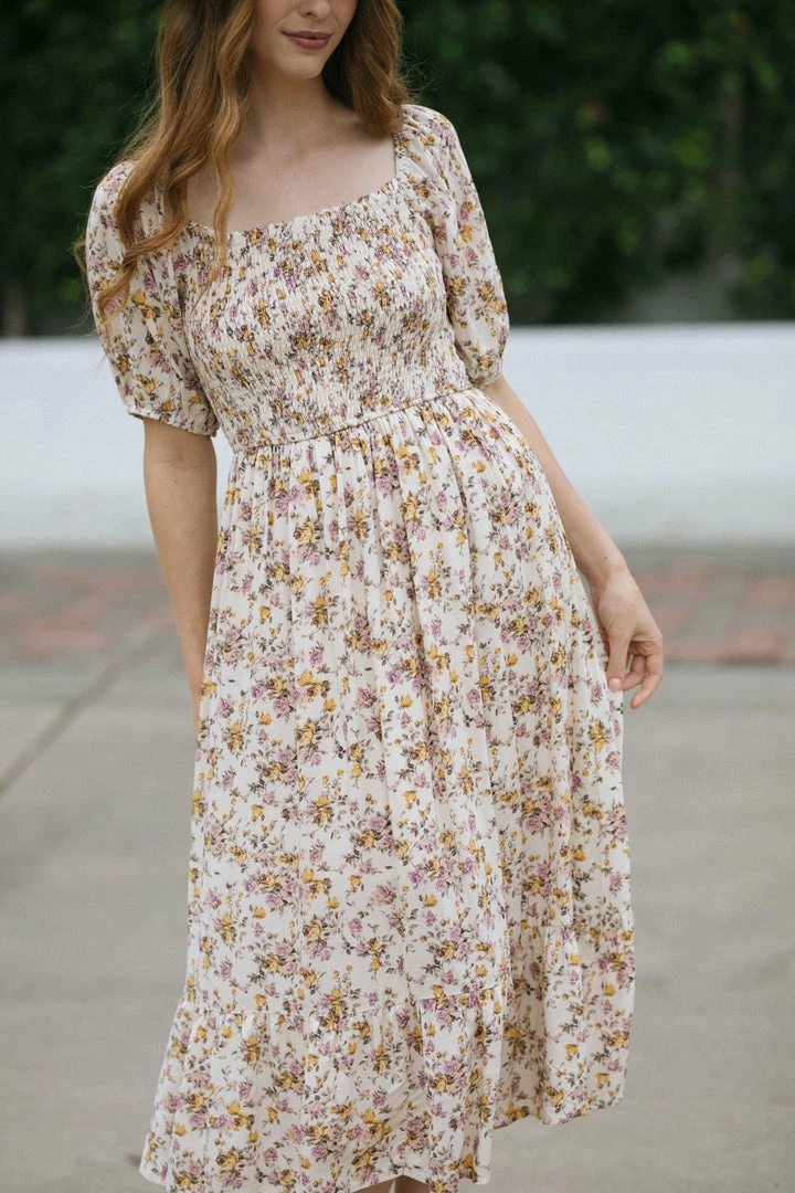 Dress Forum Maternity Friendly Phoenix Smocked Midi Dress
