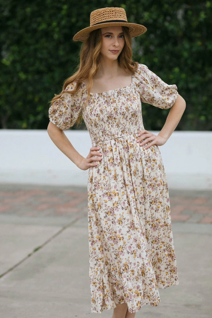 Dress Forum Maternity Friendly Phoenix Smocked Midi Dress