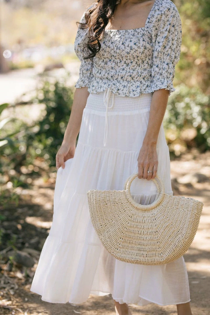 FAME Swim Elle Half Moon Straw Tote