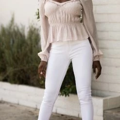 Sweet Lemon Clothing Mona Dotted V-Neck Blouse