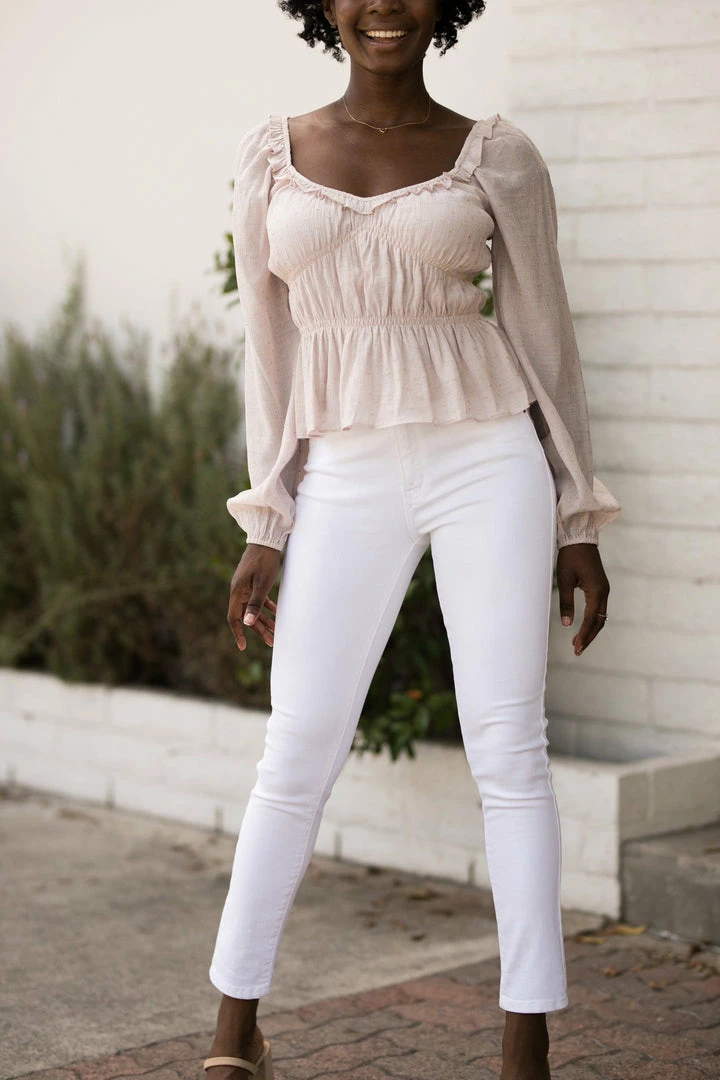 Sweet Lemon Clothing Mona Dotted V-Neck Blouse