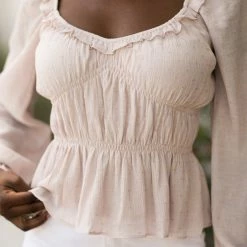 Sweet Lemon Clothing Mona Dotted V-Neck Blouse