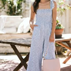 Lush Venus Smocked Jumpsuit