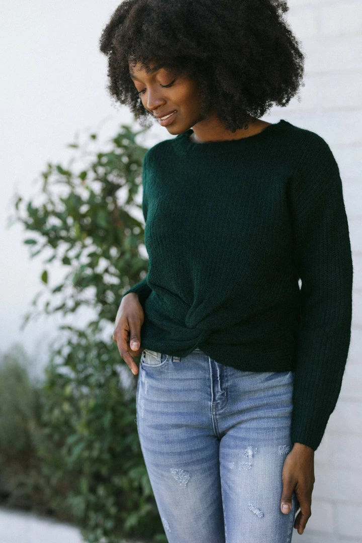 Listicle Work Essentials Maeve Twisted Front Sweater