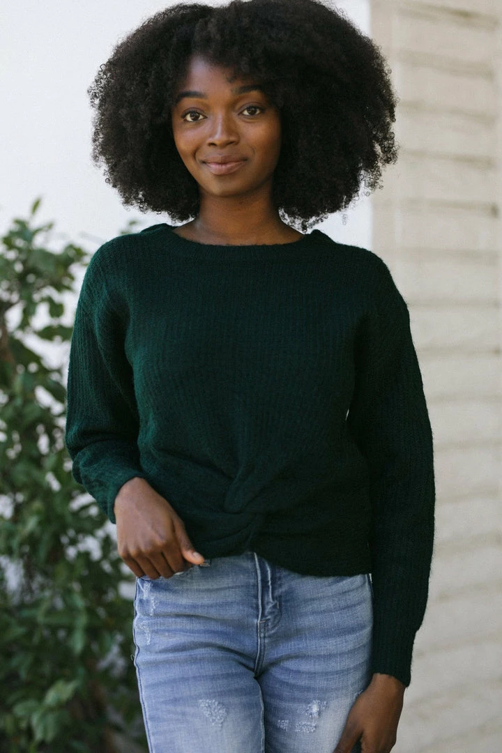 Listicle Work Essentials Maeve Twisted Front Sweater