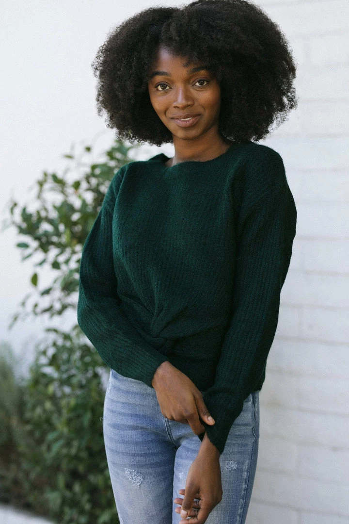 Listicle Work Essentials Maeve Twisted Front Sweater
