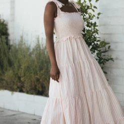 & Merci Maternity Friendly Carrie Tie Shoulder Maxi Dress