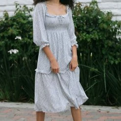 Lush Maternity Friendly Jude Smocked Midi Dress
