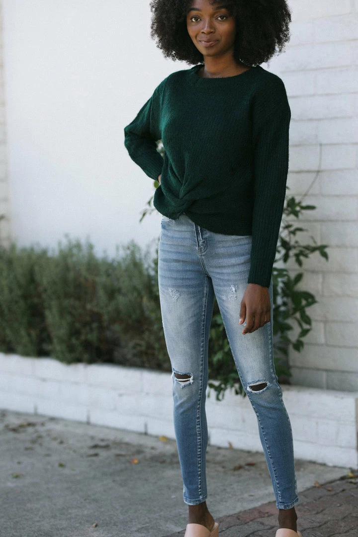 Listicle Work Essentials Maeve Twisted Front Sweater