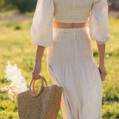 FAME Swim Elle Half Moon Straw Tote