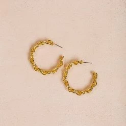 Fame Accessories Patricia Braided Hoop Earrings