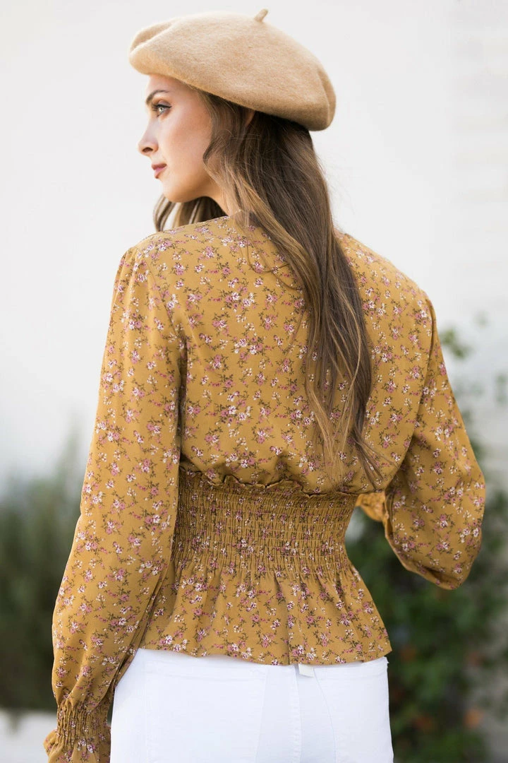 Paper Crane Penny Smocked Waist Blouse Clothing