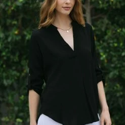 Lush Pacey V-Neck Blouse