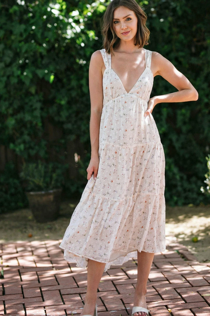 Storia Maternity Friendly Sabina V-Neck Midi Dress