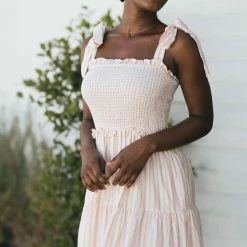 & Merci Maternity Friendly Carrie Tie Shoulder Maxi Dress