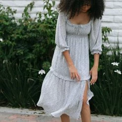 Lush Maternity Friendly Jude Smocked Midi Dress