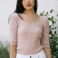 Ontwelfth Sandra Ribbed Knit Top Work Essentials