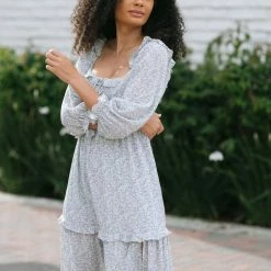 Lush Maternity Friendly Jude Smocked Midi Dress