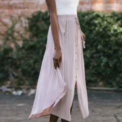 Final Touch Rowan Button Midi Skirt Maternity Friendly