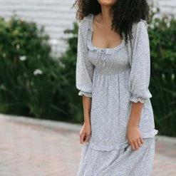 Lush Maternity Friendly Jude Smocked Midi Dress