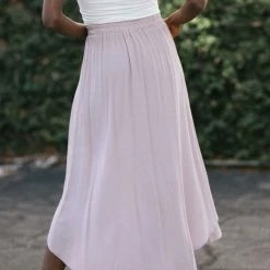 Final Touch Rowan Button Midi Skirt Maternity Friendly