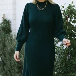Lush Clothing Piper Mock Neck Puff Sleeve Dress