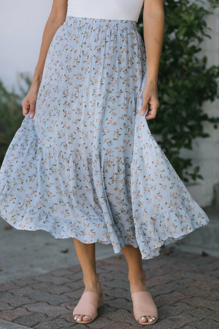 Calista Nina Tiered Midi Skirt Clothing