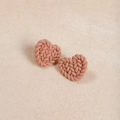 Fame Lynn Heart Woven Clay Earrings