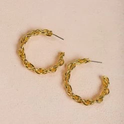 Fame Accessories Patricia Braided Hoop Earrings