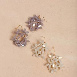 Girly Teresa Flower Beaded Teardrop Earrings