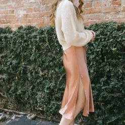 Audrey 3+1 Judith Satin Midi Skirt