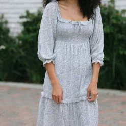 Lush Maternity Friendly Jude Smocked Midi Dress
