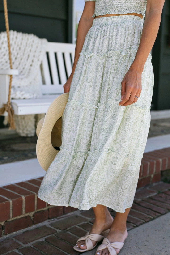 Blu Pepper Maternity Friendly Tinsley Tiered Midi Skirt