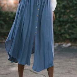 Final Touch Rowan Button Midi Skirt Maternity Friendly