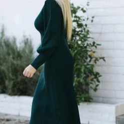 Lush Clothing Piper Mock Neck Puff Sleeve Dress