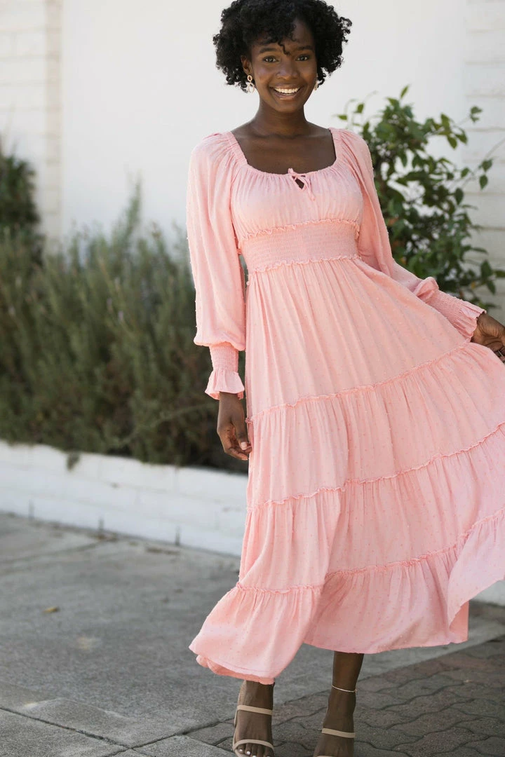 In Loom Joanne Smocked Dotted Midi Dress