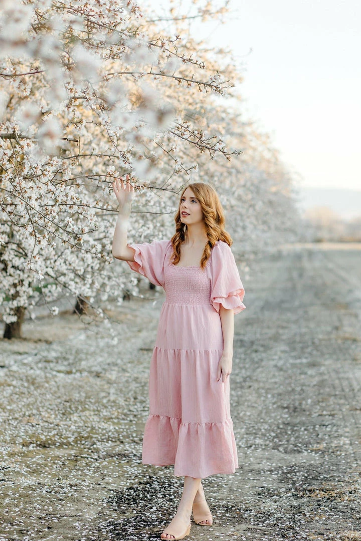 & Merci Best Sellers Paige Puff Sleeve Tiered Midi Dress