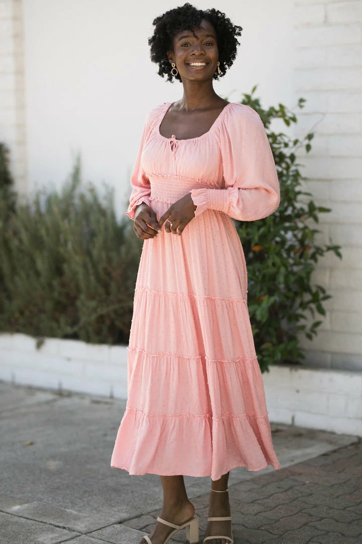 In Loom Joanne Smocked Dotted Midi Dress