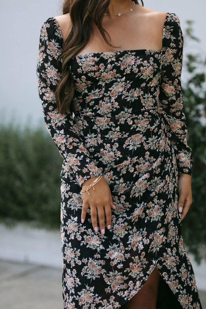 Lush Zola Cowl Neck Midi Dress