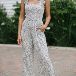Fore Collection Keely Smocked Jumpsuit Clothing