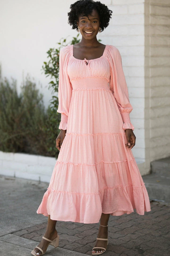 In Loom Joanne Smocked Dotted Midi Dress