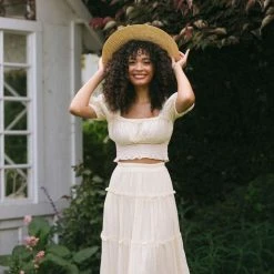 Blu Pepper Maternity Friendly Doreen Tiered Midi Skirt