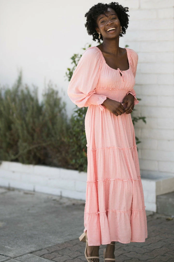 In Loom Joanne Smocked Dotted Midi Dress