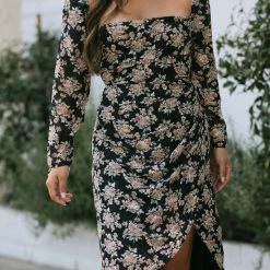 Lush Zola Cowl Neck Midi Dress